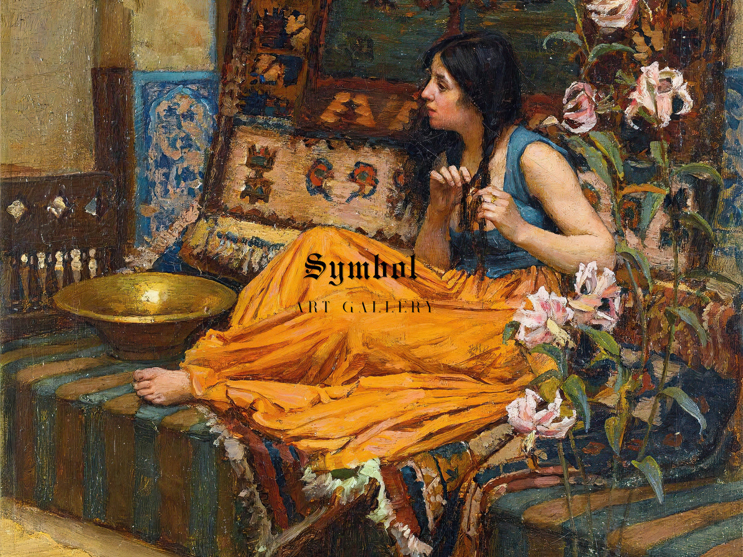 In the Harem by John William Waterhouse 1909, Wall Art Print, Fine Art Reproduction, Museum Quality Decor, Poster