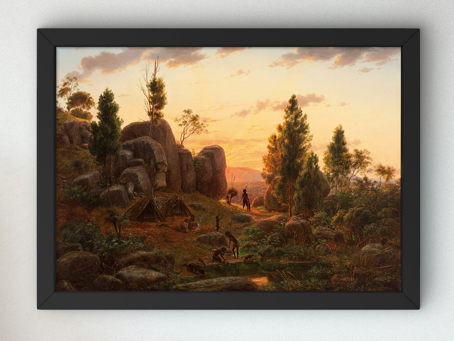 Stony Rises Lake Corangamite by Eugene von Guérard 1857, Wall Art Print, Fine Art Reproduction, Museum Quality Decor, Poster