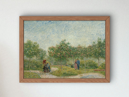 Garden in Montmartre with Lovers by Vincent van Gogh 1887, Wall Art Print, Fine Art Reproduction, Museum Quality Decor, Poster