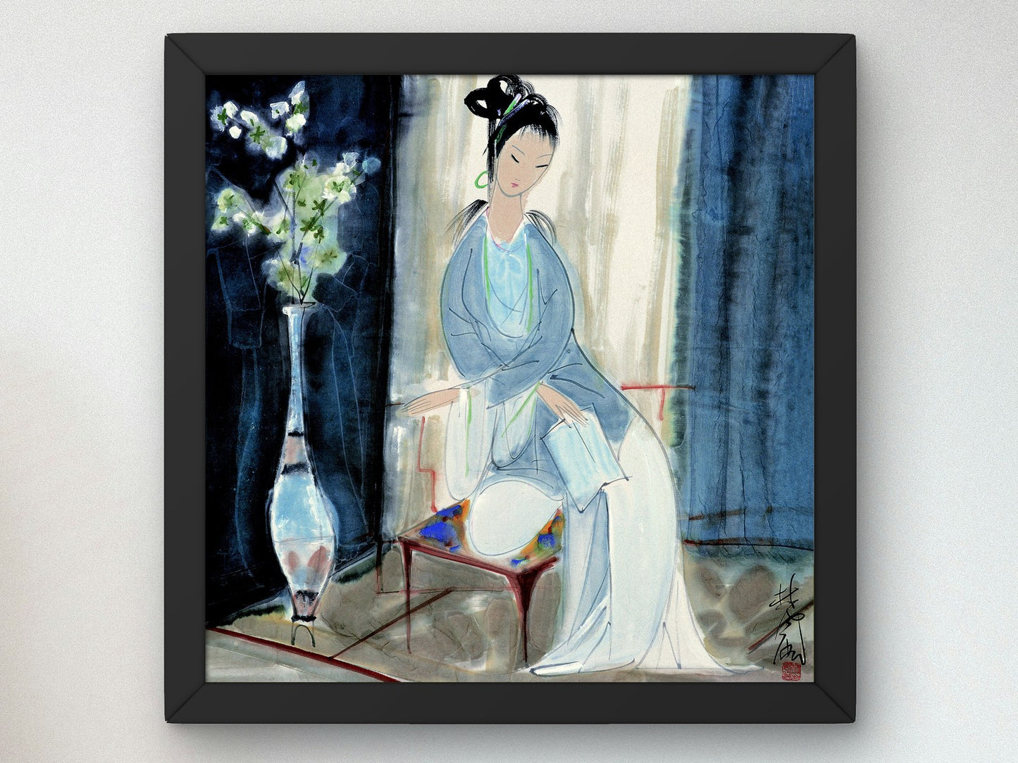 Reading Lady by Lin Fengmian, Wall Art Print, Fine Art Reproduction, Museum Quality Decor, Poster