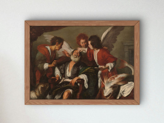 Tobias Curing His Father's Blindness by Bernardo Strozzi 1630, Wall Art Print, Fine Art Reproduction, Museum Quality Decor, Poster