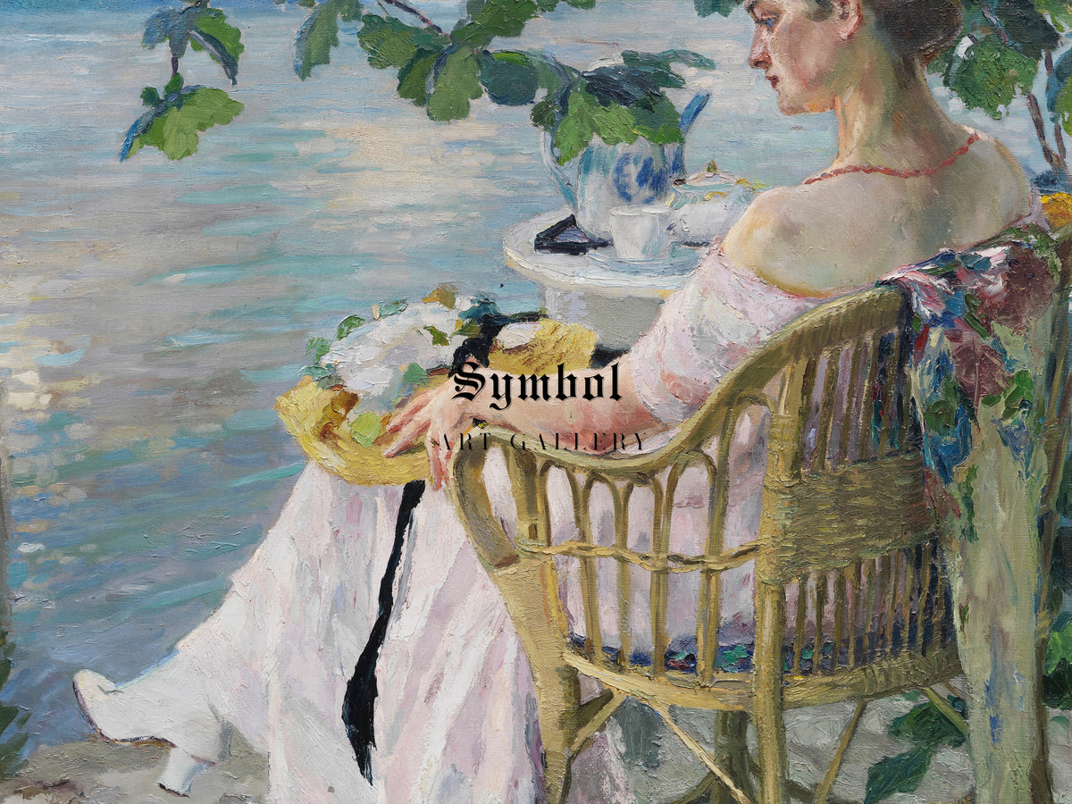 Summer Evening by Edward Cucuel 1916, Wall Art Print, Fine Art Reproduction, Museum Quality Decor, Poster