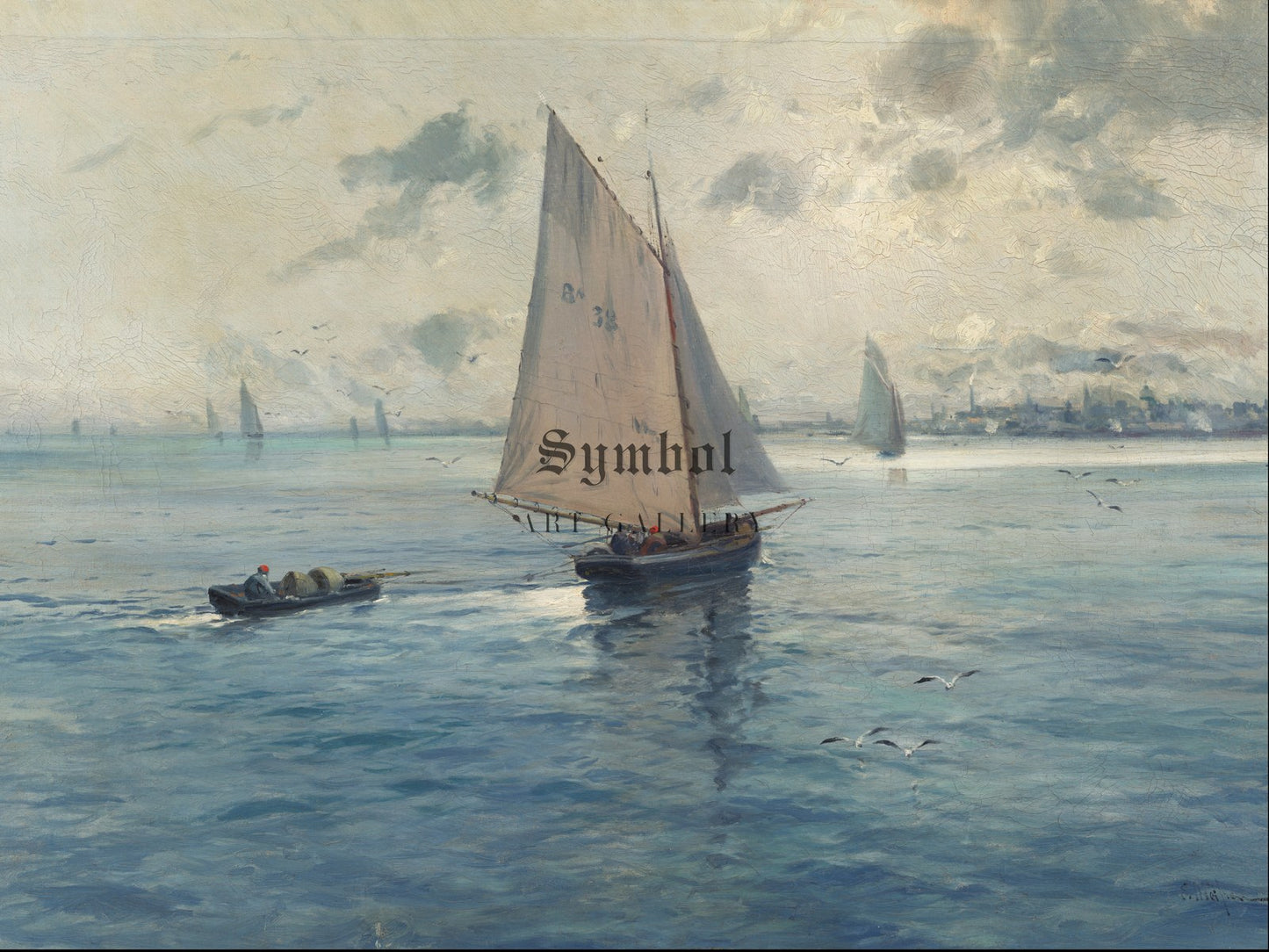 Sailboats by Eliseo Meifrén, Wall Art Print, Fine Art Reproduction, Museum Quality Decor, Poster