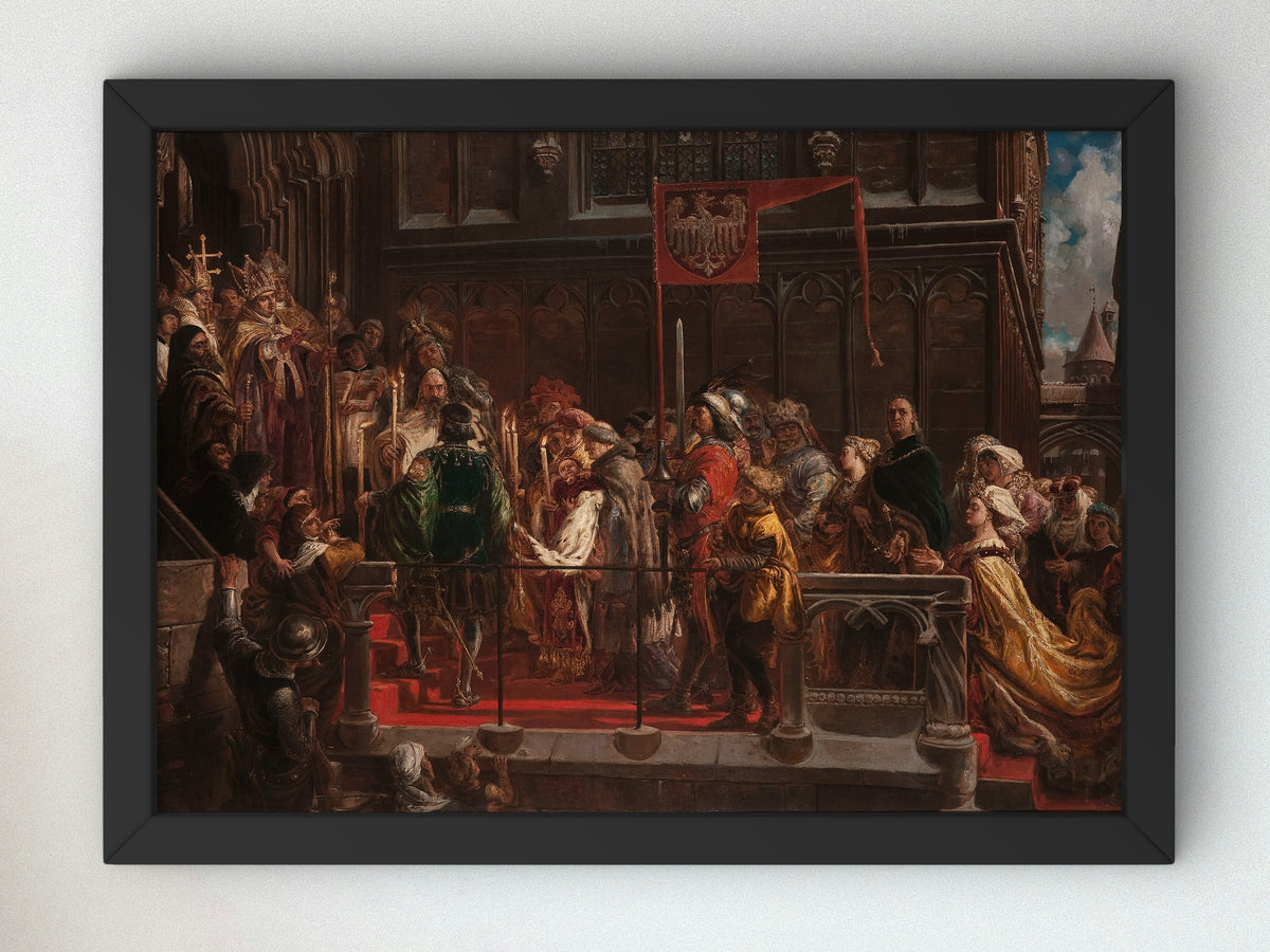 Baptism of Władysław Warneńczyk by Jan Matejko 1881, Wall Art Print, Fine Art Reproduction, Museum Quality Decor, Poster