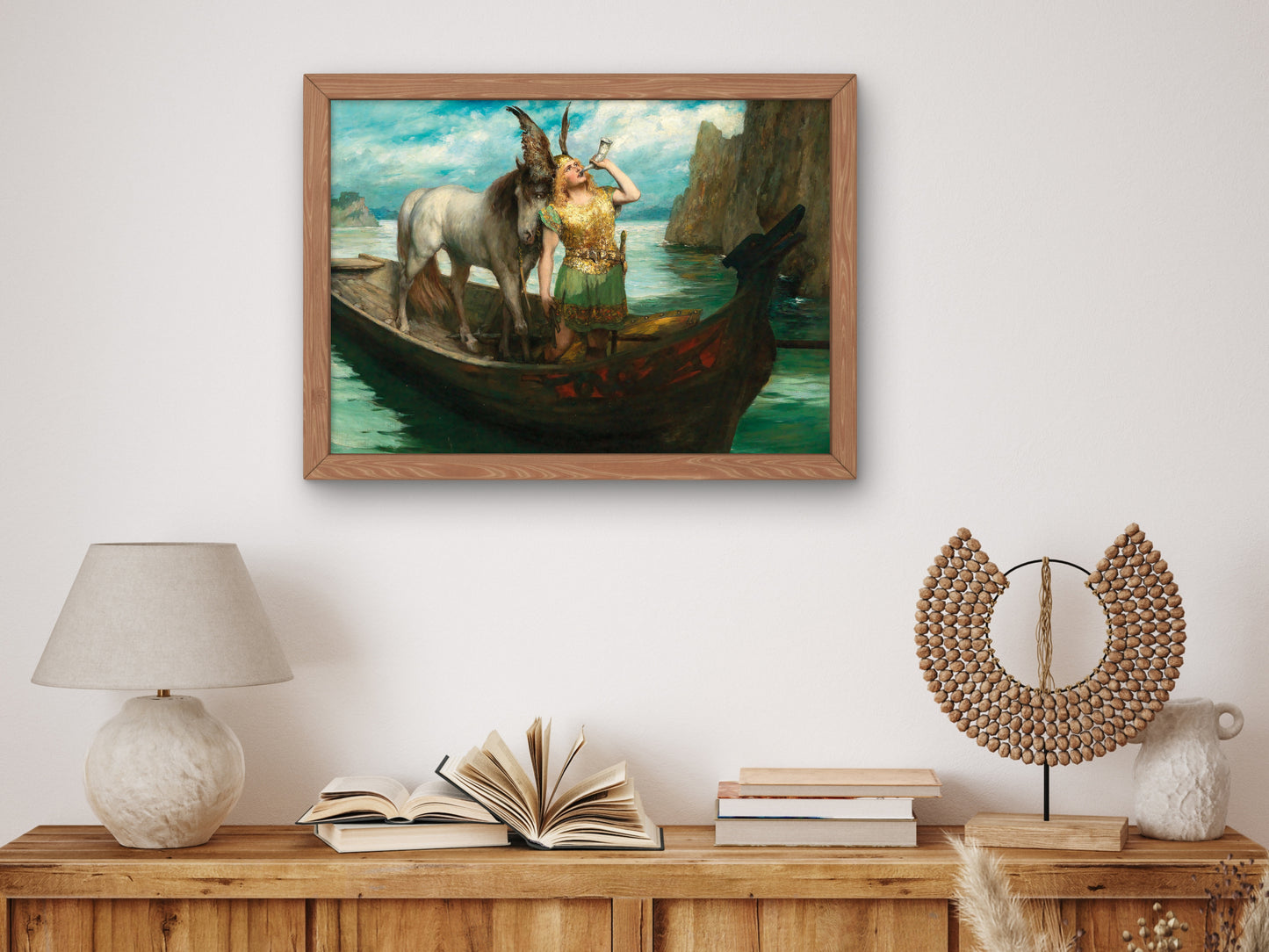 Götterdämmerung Act I Siegfried's Rhine Journey by Ferdinand Leeke 1908, Wall Art Print, Fine Art Reproduction, Museum Quality Decor, Poster