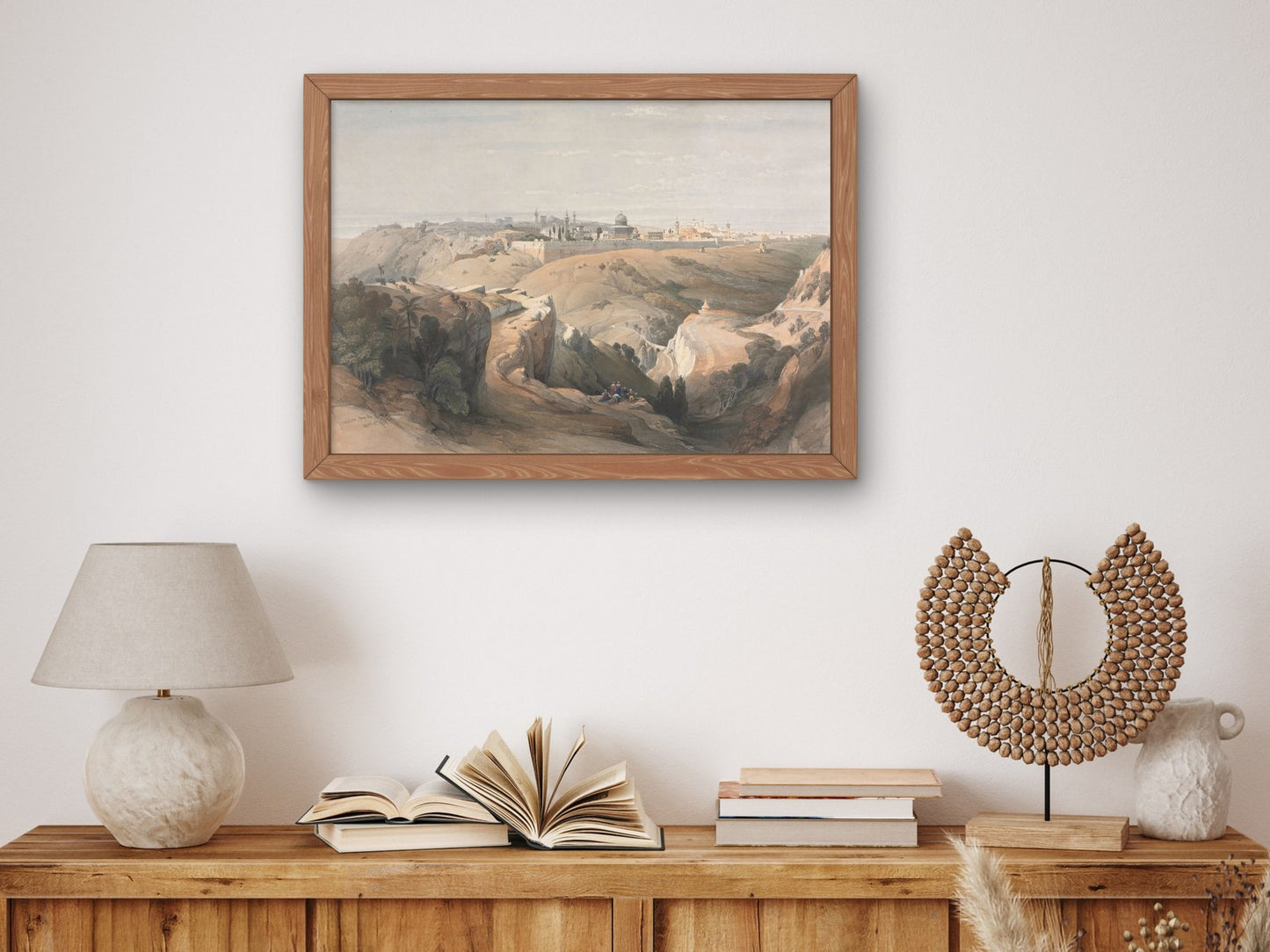 Jerusalem from the Mount of Olives by David Roberts 1839, Wall Art Print, Fine Art Reproduction, Museum Quality Decor, Poster