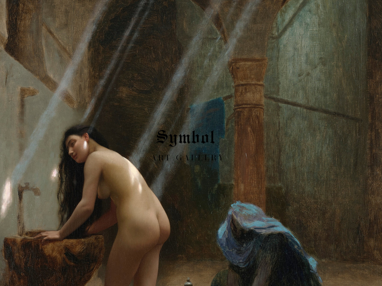 A Moorish Bath Study by Jean Léon Gérôme 1870, Wall Art Print, Fine Art Reproduction, Museum Quality Decor, Poster