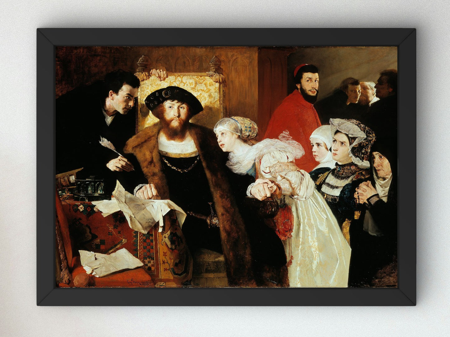 Christian II Signing the Death Warrant of Torben Oxe by Eilif Peterssen 1875, Wall Art Print, Fine Art Reproduction, Museum Quality Decor