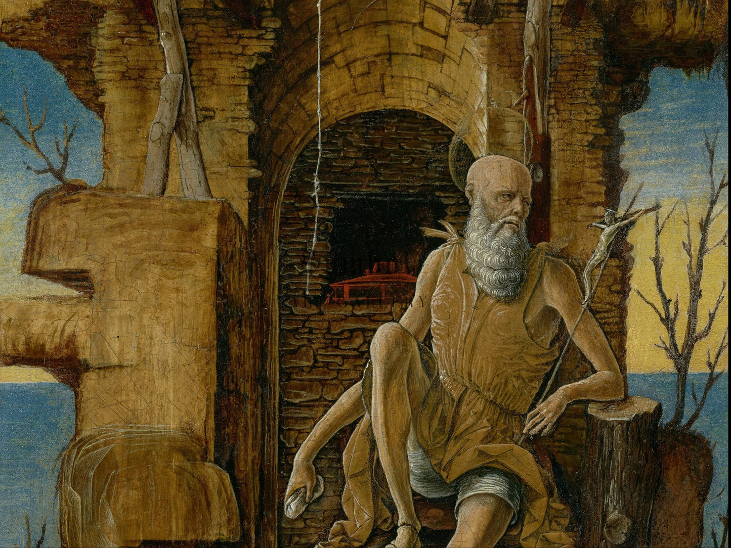 Saint Jerome in the Wilderness by Ercole de' Roberti 1475, Wall Art Print, Fine Art Reproduction, Museum Quality Decor, Poster