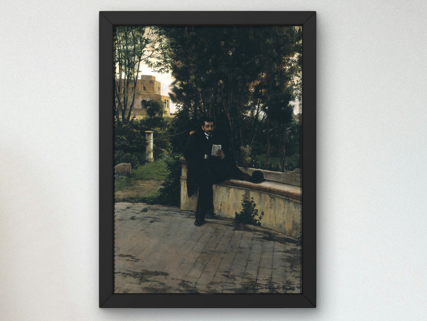 Senyor Quer in the Garden by Santiago Rusiñol 1889, Wall Art Print, Fine Art Reproduction, Museum Quality Decor, Poster