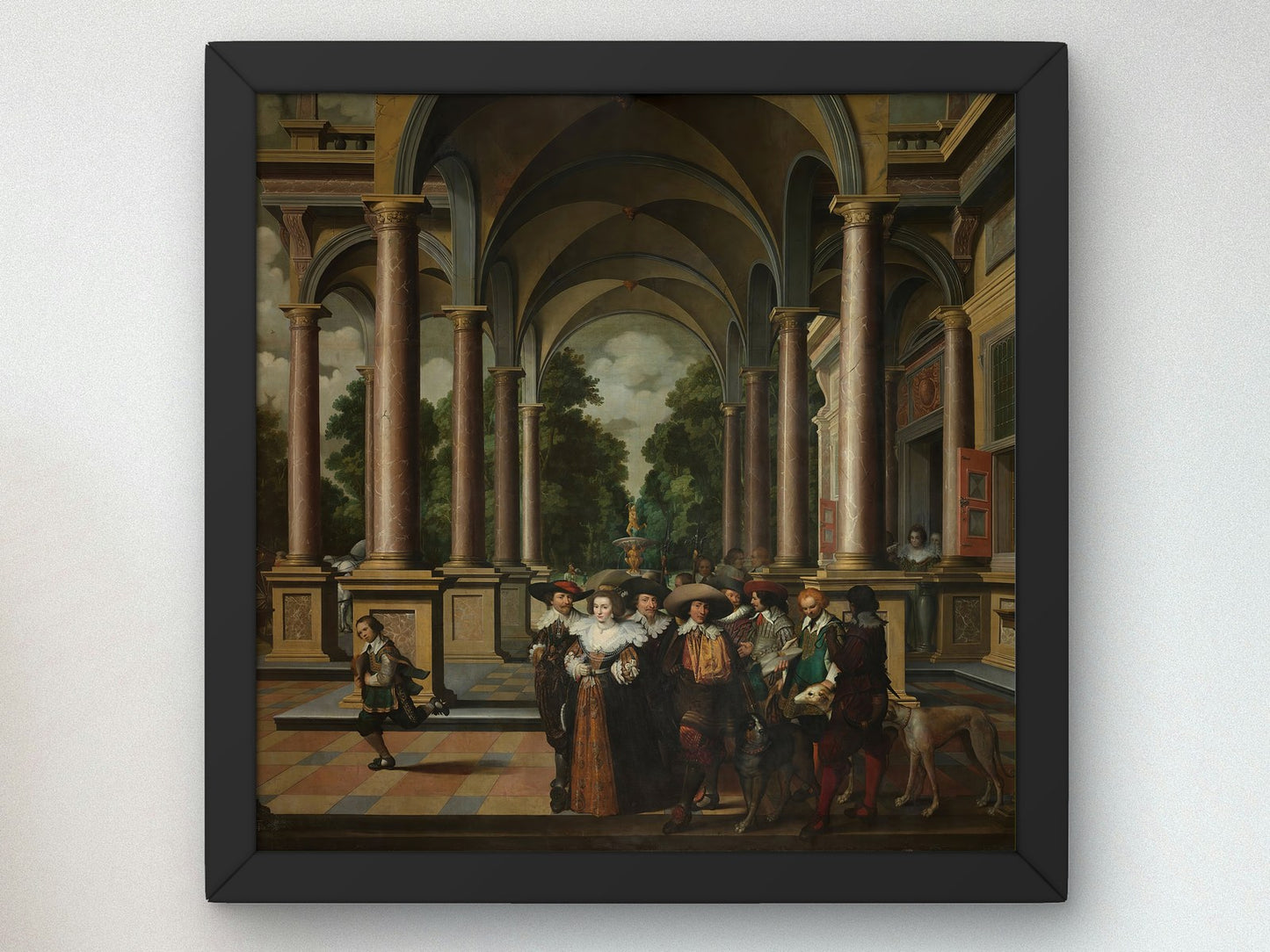 Gallery of a Palace with Ornamental Architecture and Columns by Dirk van Delen 1632, Wall Art Print, Fine Art Reproduction, Museum Quality