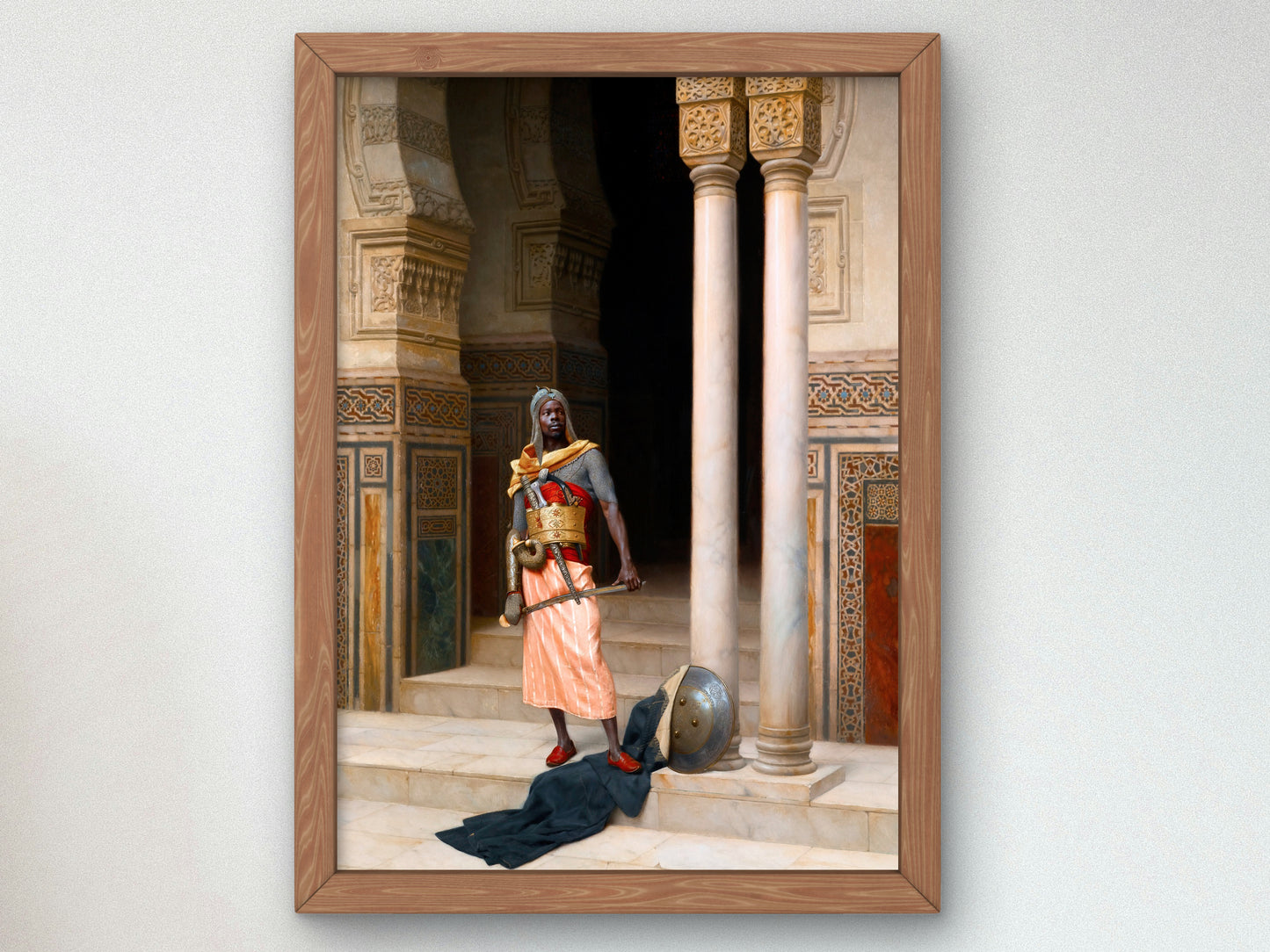 A Nubian Guard by Ludwig Deutsch 1895, Wall Art Print, Fine Art Reproduction, Museum Quality Decor, Poster