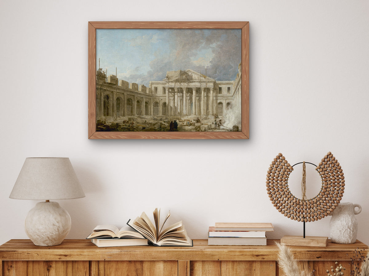 The School of Surgery under Construction by Hubert Robert 1773, Wall Art Print, Fine Art Reproduction, Museum Quality Decor, Poster