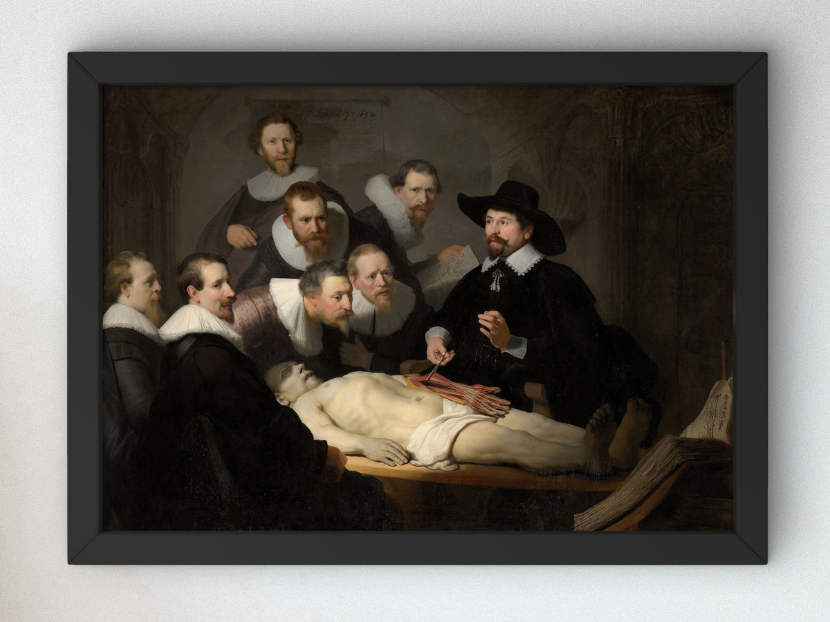 The Anatomy Lesson of Dr Nicolaes Tulp by Rembrandt van Rijn 1632, Wall Art Print, Fine Art Reproduction, Museum Quality Decor, Poster