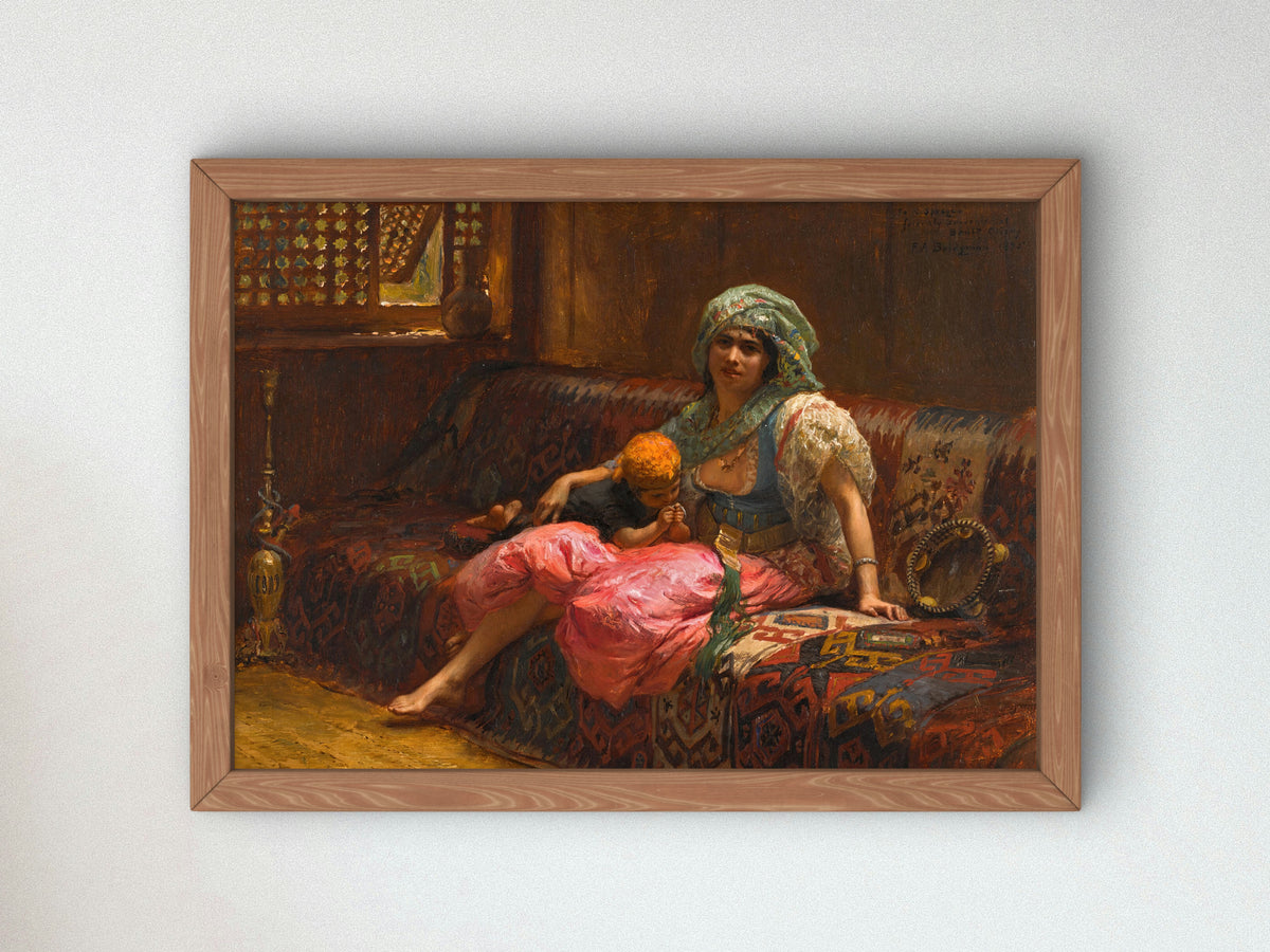 Tender Moments by Frederick Arthur Bridgman 1875, Wall Art Print, Fine Art Reproduction, Museum Quality Decor, Poster
