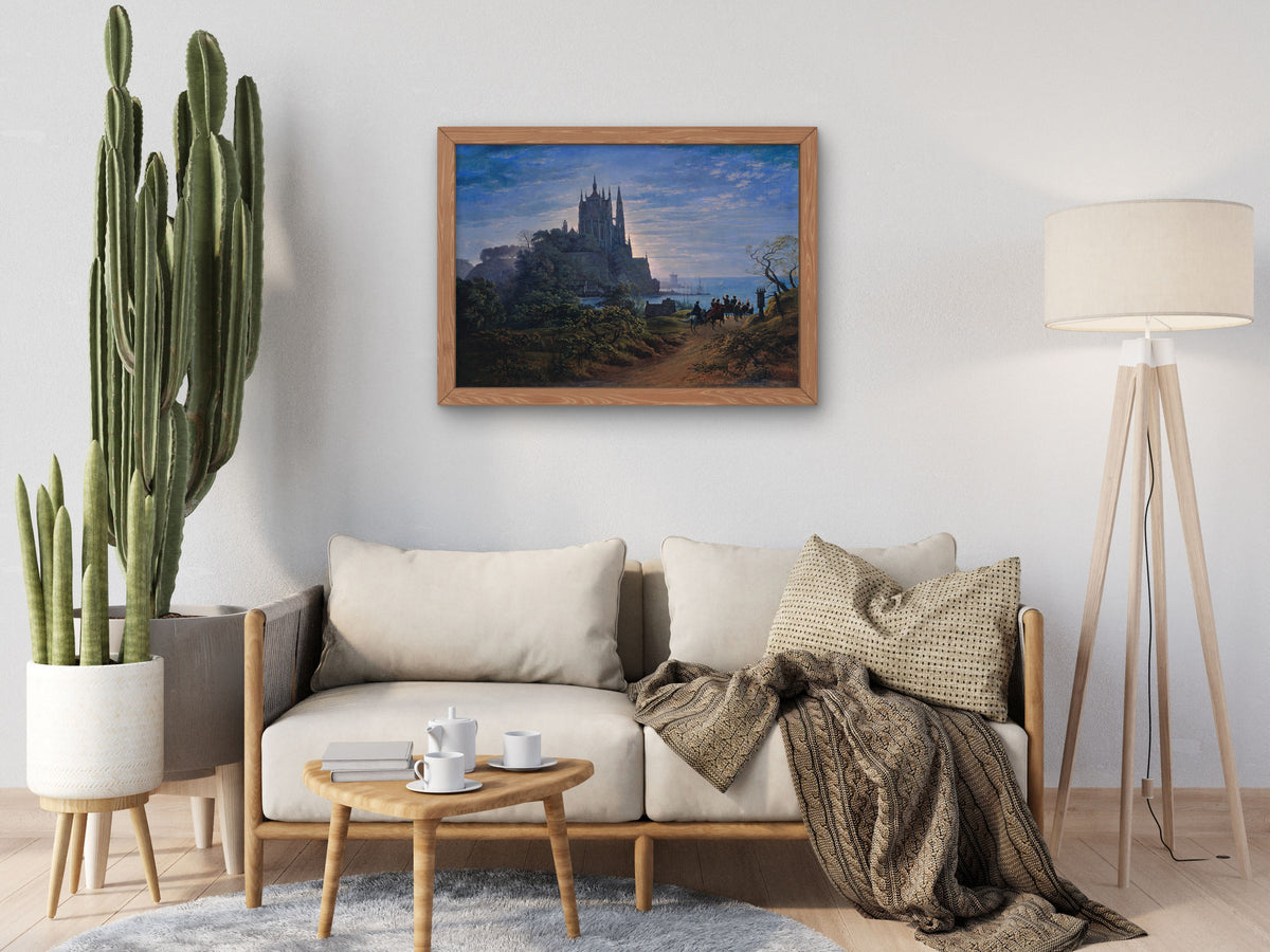 Gothic Church on a Rock by the Sea by Karl Friedrich Schinkel 1815, Wall Art Print, Fine Art Reproduction, Museum Quality Decor, Poster