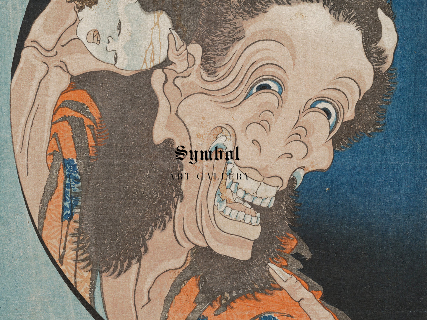Laughing Demoness by Katsushika Hokusai 1831, Wall Art Print, Fine Art Reproduction, Museum Quality Decor, Poster
