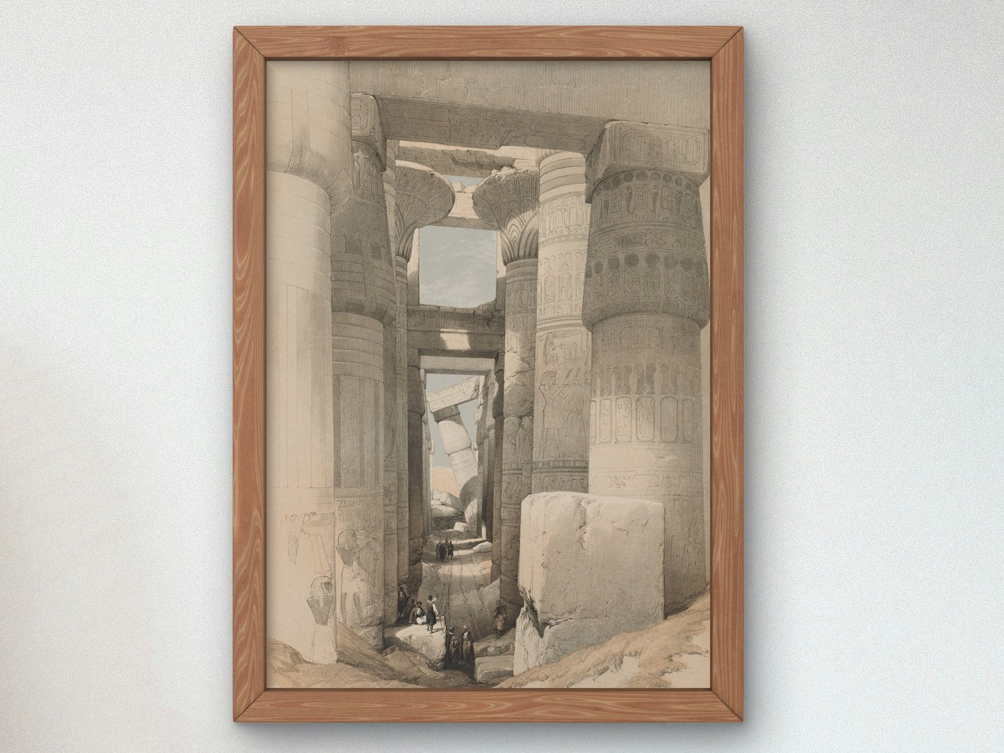 Karnak by David Roberts and Louis Haghe 1847, Wall Art Print, Fine Art Reproduction, Museum Quality Decor, Poster