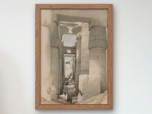 Karnak by David Roberts and Louis Haghe 1847, Wall Art Print, Fine Art Reproduction, Museum Quality Decor, Poster