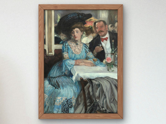 At Mouquin's by William Glackens 1905, Wall Art Print, Fine Art Reproduction, Museum Quality Decor, Poster