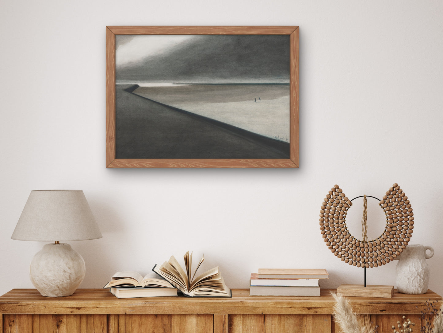 Digue and Beach by Léon Spilliaert 1907, Wall Art Print, Fine Art Reproduction, Museum Quality Decor, Poster