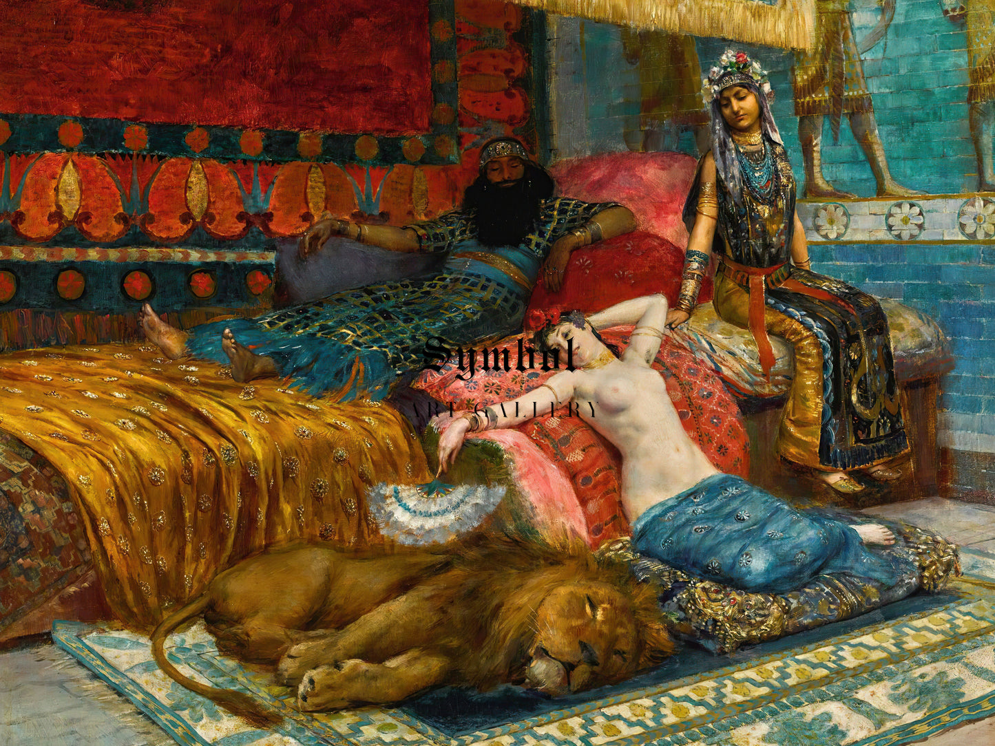Idle Moments by Georges Antoine Rochegrosse 1888, Wall Art Print, Fine Art Reproduction, Museum Quality Decor, Poster