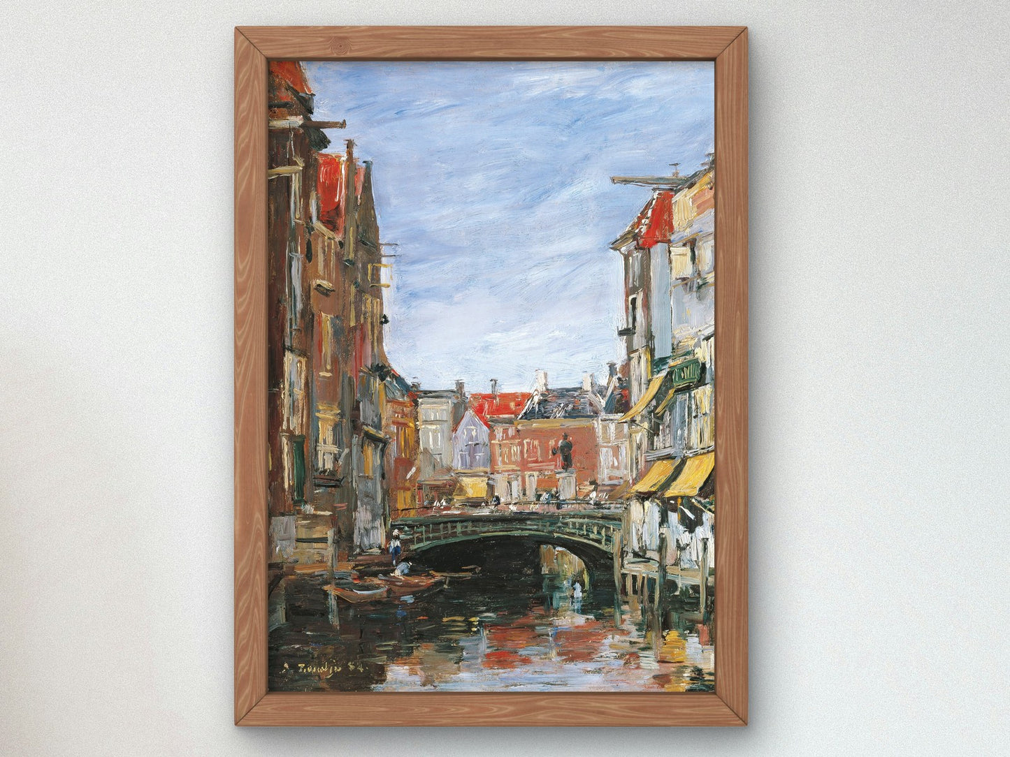 La Place Ary Scheffer, Dordrecht by Eugène Boudin 1884, Wall Art Print, Fine Art Reproduction, Museum Quality Decor, Poster