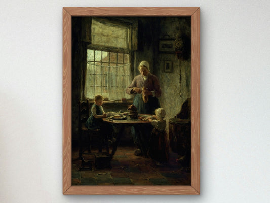 A Family Meal by Evert Pieters 1890, Wall Art Print, Fine Art Reproduction, Museum Quality Decor, Poster