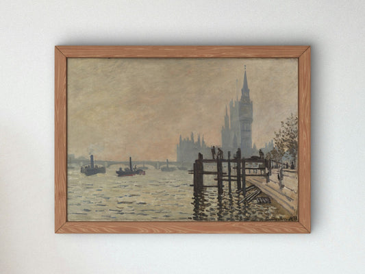 The Thames below Westminster by Claude Monet 1871, Wall Art Print, Fine Art Reproduction, Museum Quality Decor, Poster