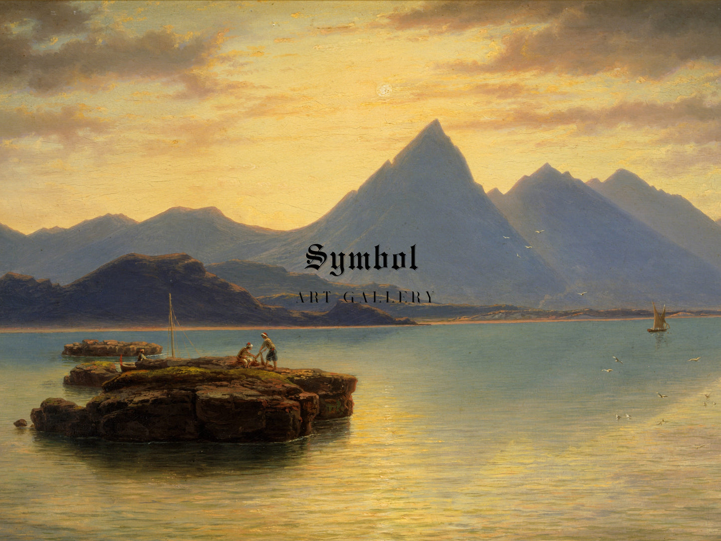 Jebel Cherib by Eugene von Guérard 1885, Wall Art Print, Fine Art Reproduction, Museum Quality Decor, Poster