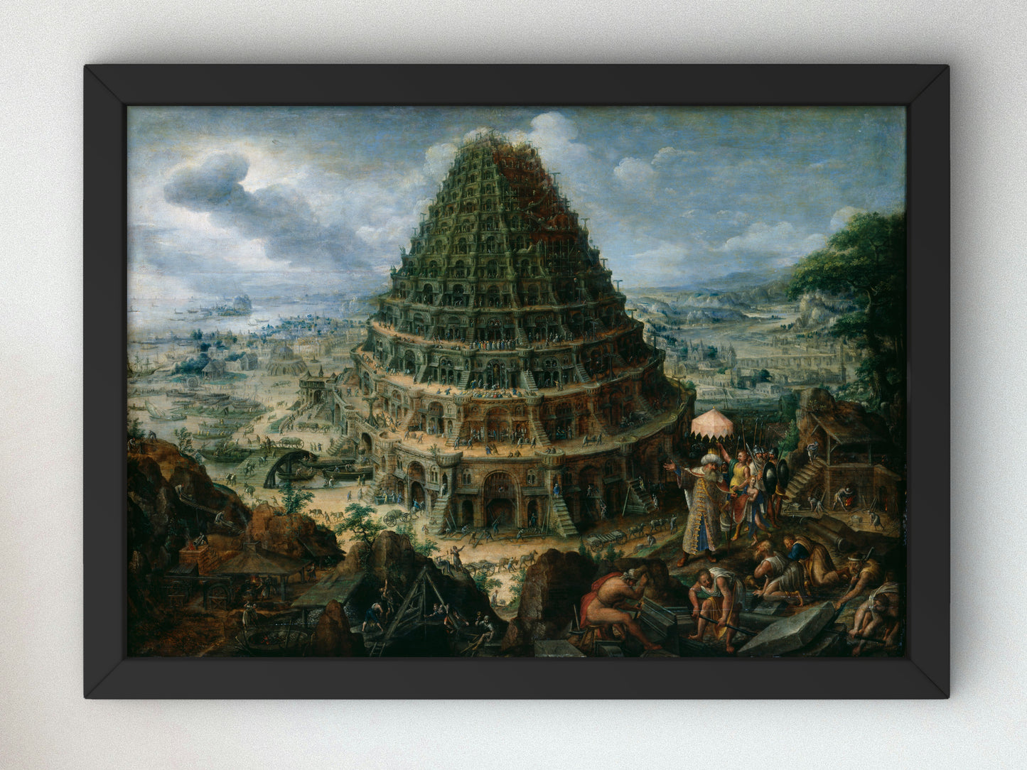 The Tower of Babel by Marten van Valckenborch 1595, Wall Art Print, Fine Art Reproduction, Museum Quality Decor, Poster