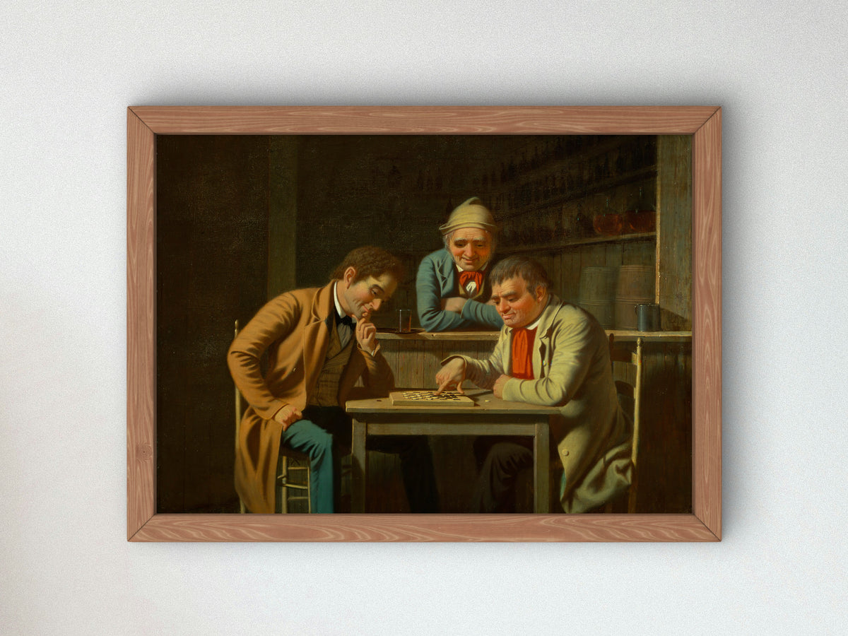 The Checker Players by George Caleb Bingham 1850, Wall Art Print, Fine Art Reproduction, Museum Quality Decor, Poster