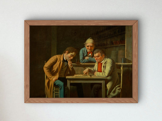 The Checker Players by George Caleb Bingham 1850, Wall Art Print, Fine Art Reproduction, Museum Quality Decor, Poster