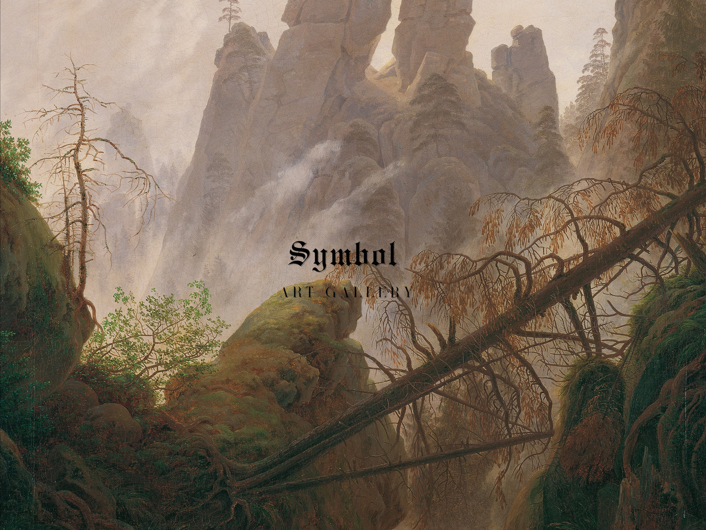 Felsenlandschaft im Elbsandsteingebirge by Caspar David Friedrich 1822, Wall Art Print, Fine Art Reproduction, Museum Quality Decor, Poster