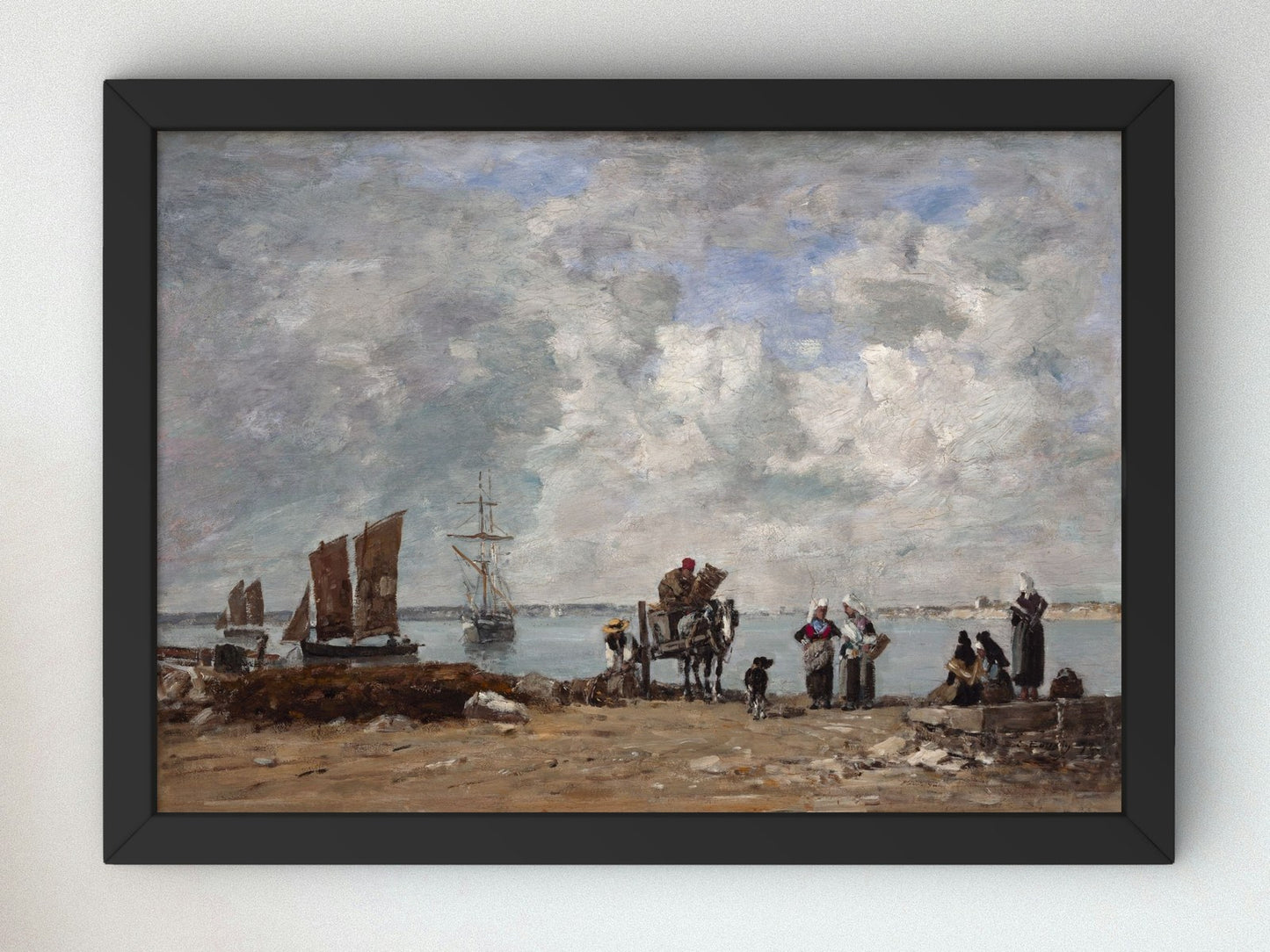 Fishermen's Wives at the Seaside by Eugène Boudin 1872, Wall Art Print, Fine Art Reproduction, Museum Quality Decor, Poster