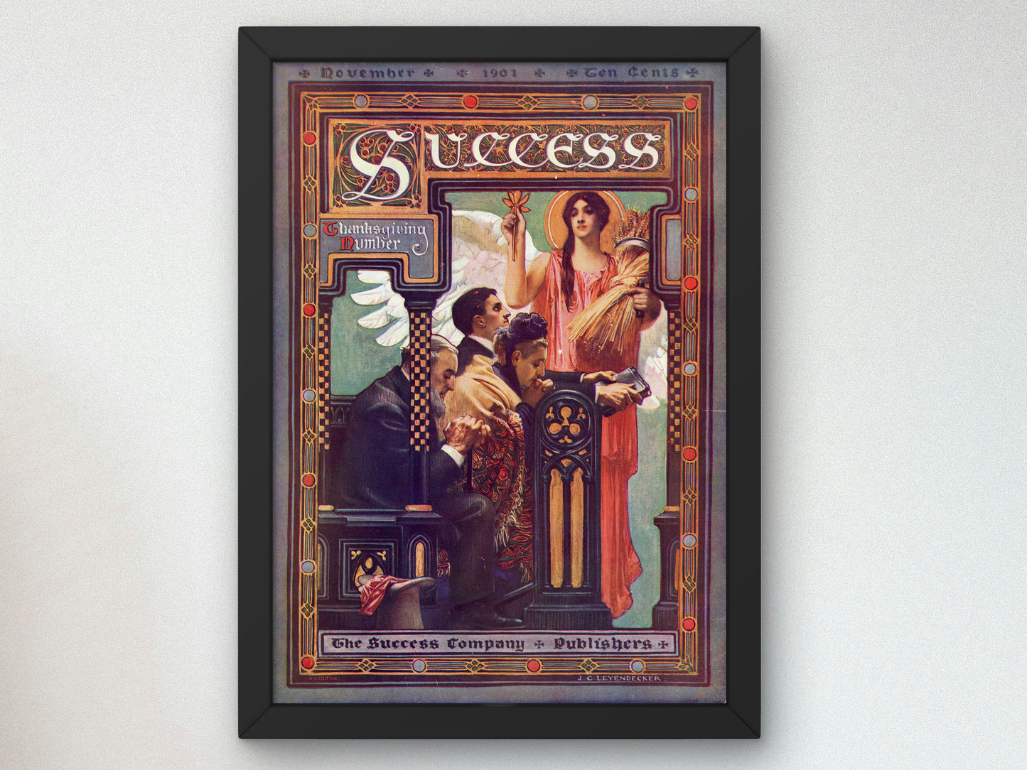 Success Thanksgiving Number by Joseph Christian Leyendecker 1901, Wall Art Print, Fine Art Reproduction, Museum Quality Decor, Poster