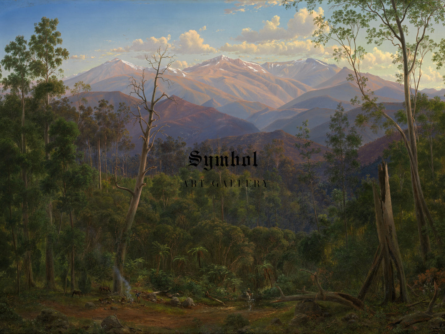 Mount Kosciusko seen from the Victorian border by Eugene von Guérard 1866, Wall Art Print, Fine Art Reproduction, Museum Quality Decor