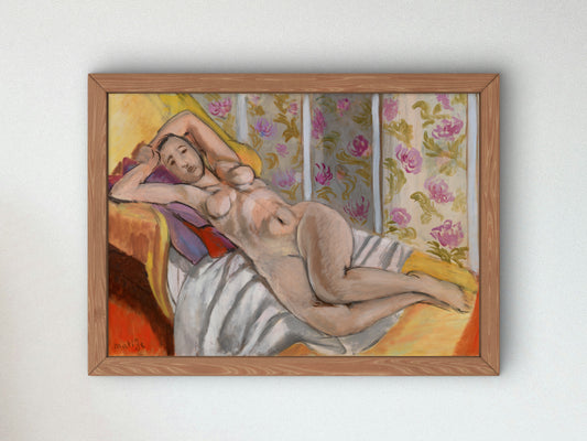Reclining Nude by Henri Matisse 1923, Wall Art Print, Fine Art Reproduction, Museum Quality Decor, Poster