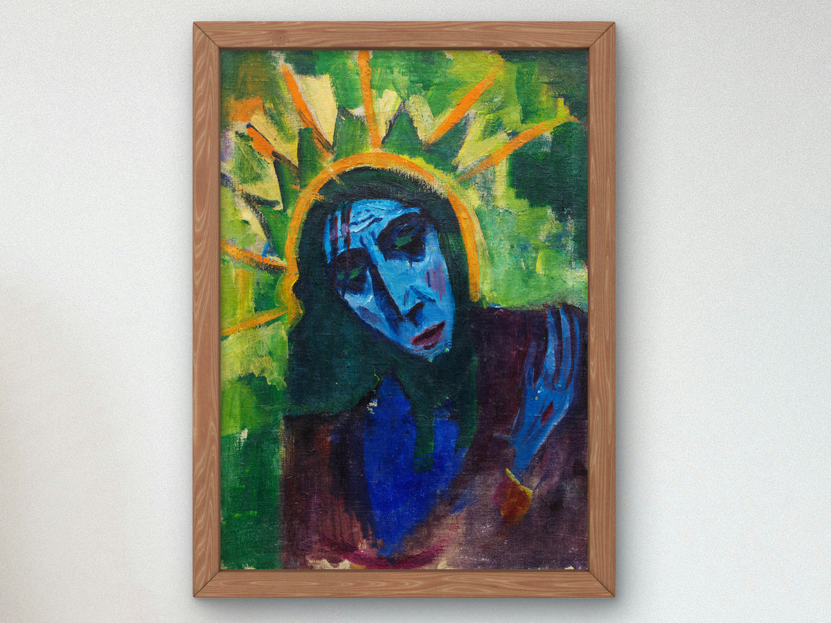 Head of Christ by Hermann Stenner 1913, Wall Art Print, Fine Art Reproduction, Museum Quality Decor, Poster