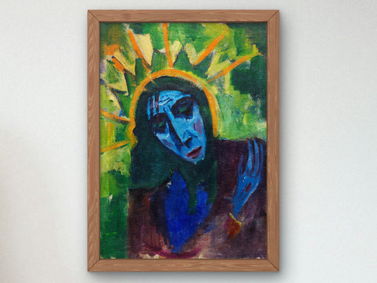 Head of Christ by Hermann Stenner 1913, Wall Art Print, Fine Art Reproduction, Museum Quality Decor, Poster
