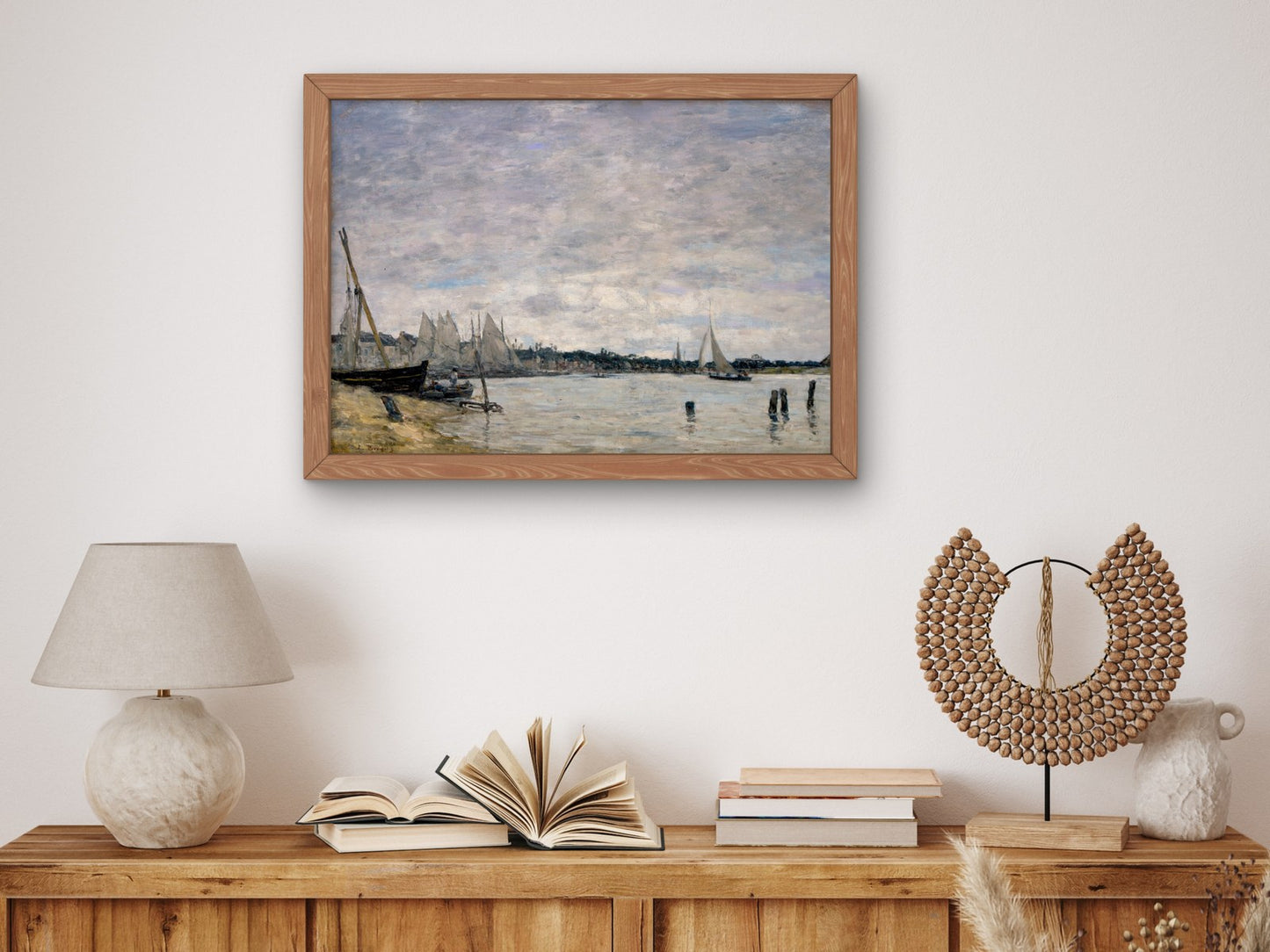 View of the Cove of Trouville by Eugène Boudin 1865, Wall Art Print, Fine Art Reproduction, Museum Quality Decor, Poster