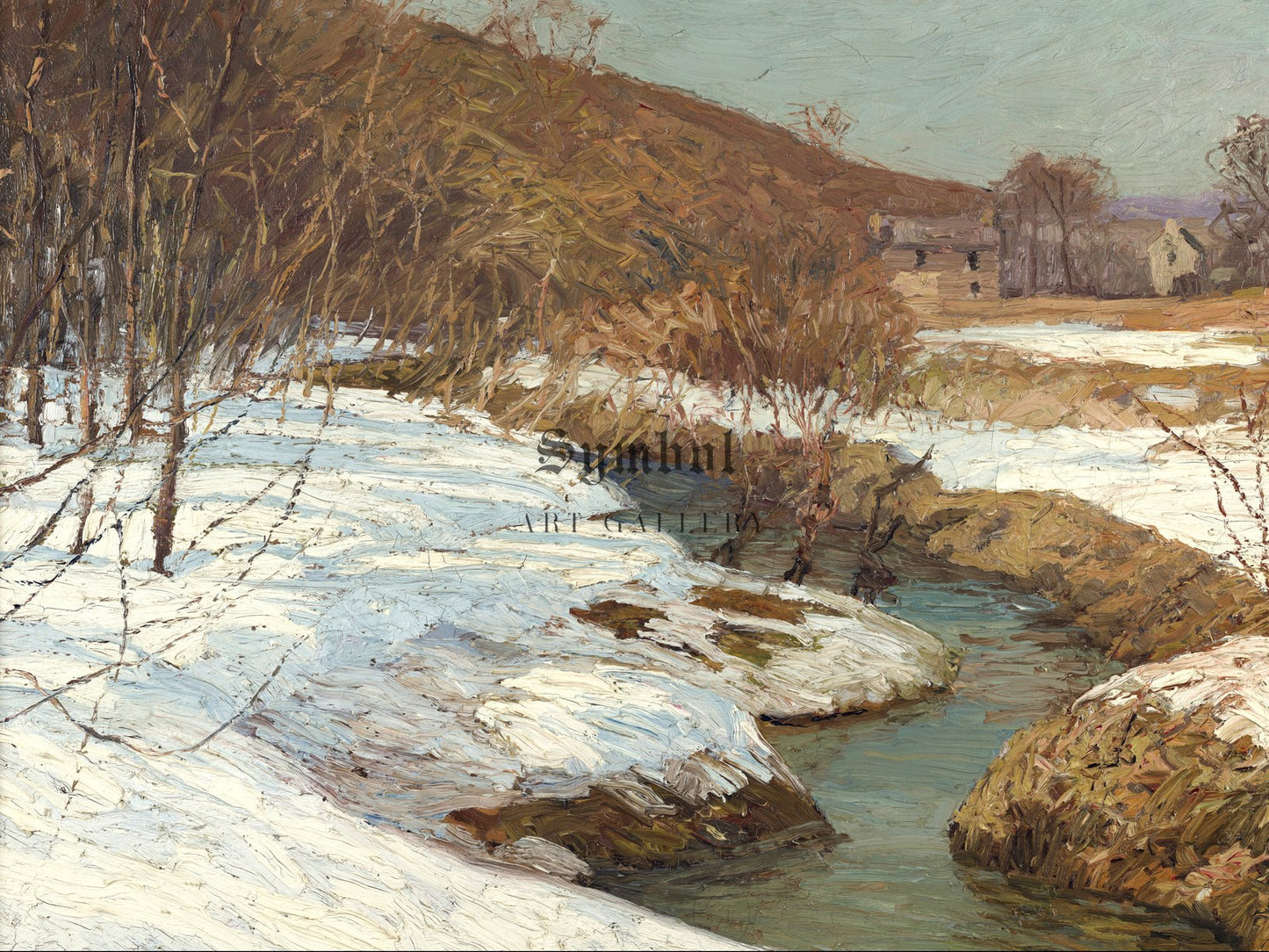 Meadow Brook by Edward Willis Redfield 1918, Wall Art Print, Fine Art Reproduction, Museum Quality Decor, Poster