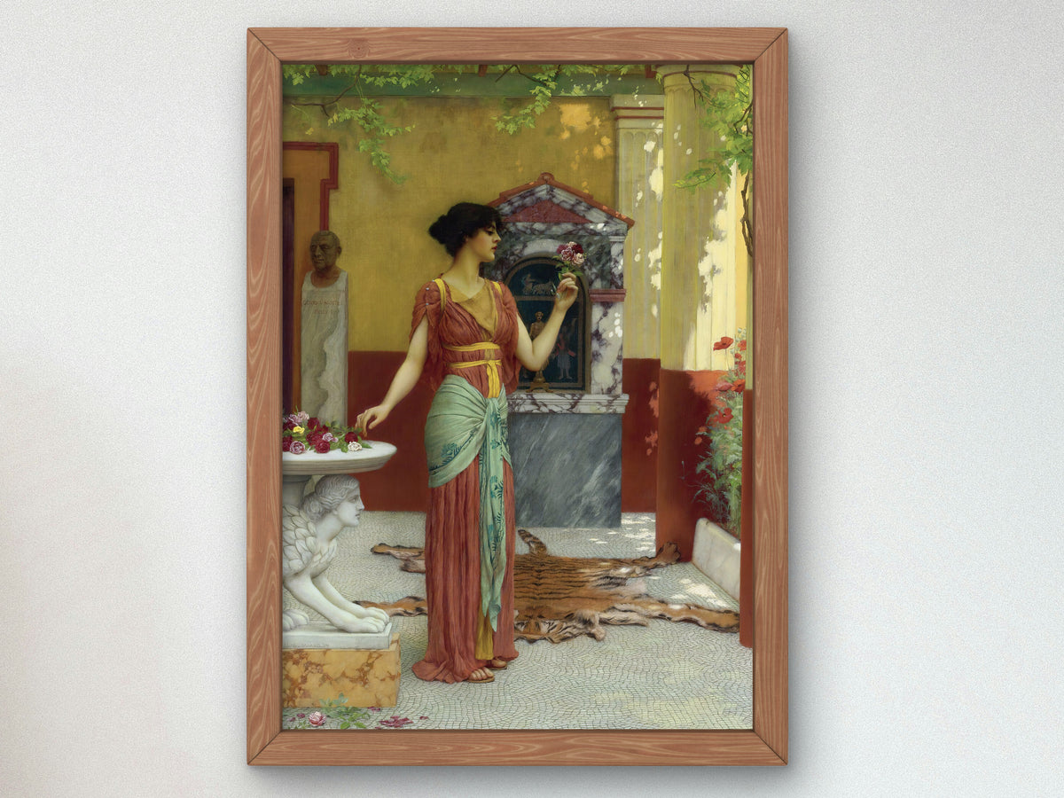The Bouquet by John William Godward 1899, Wall Art Print, Fine Art Reproduction, Museum Quality Decor, Poster