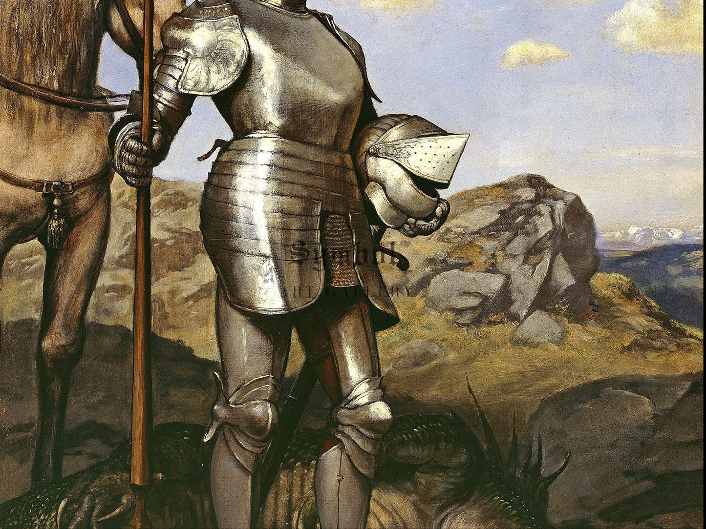 Knight St. Georg by Hans Thoma 1889, Wall Art Print, Fine Art Reproduction, Museum Quality Decor, Poster
