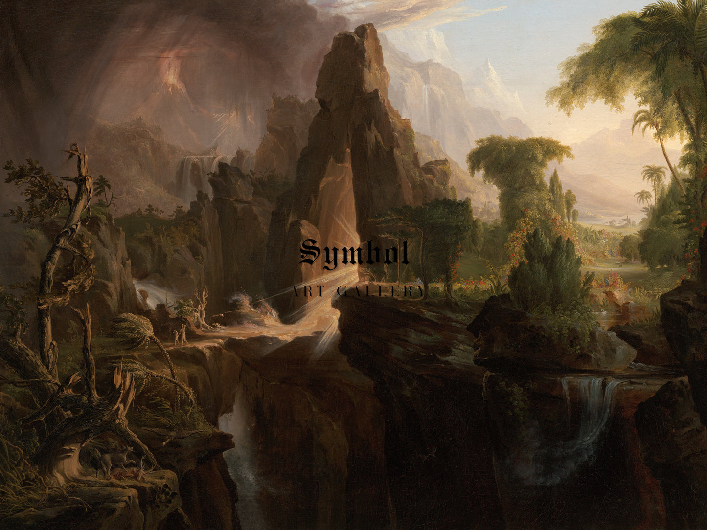 Expulsion from the Garden of Eden by Thomas Cole 1828, Wall Art Print, Fine Art Reproduction, Museum Quality Decor, Poster