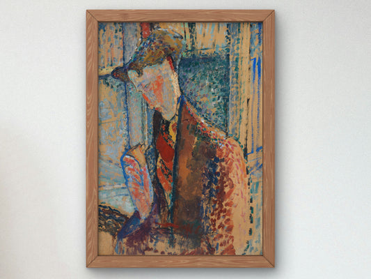 Reverie, Study for the Portrait of Frank Burty Haviland by Amedeo Modigliani 1914, Wall Art Print, Fine Art Reproduction, Museum Quality