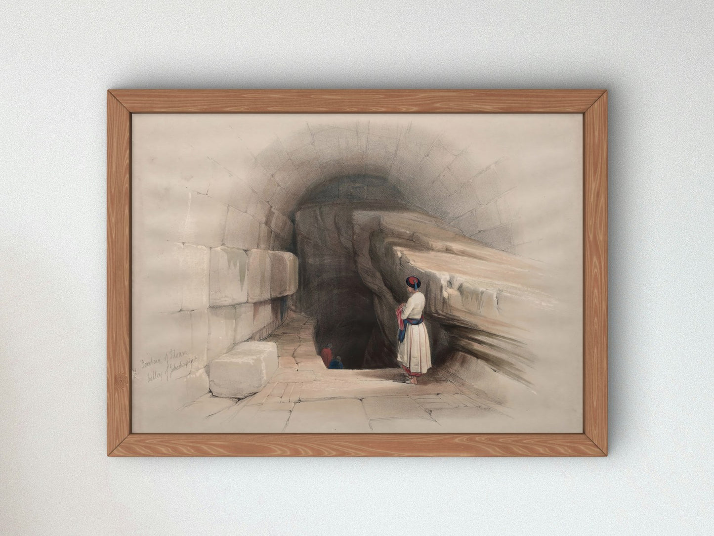 Fountain of Siloam Valley of Jehoshaphat by David Roberts 1839, Wall Art Print, Fine Art Reproduction, Museum Quality Decor, Poster