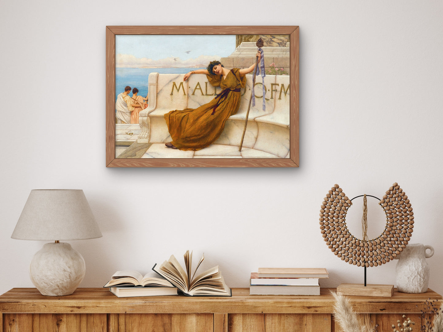 A Priestess of Bacchus by John William Godward 1890, Wall Art Print, Fine Art Reproduction, Museum Quality Decor, Poster