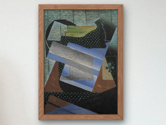 Still Life by Juan Gris 1916, Wall Art Print, Fine Art Reproduction, Museum Quality Decor, Poster