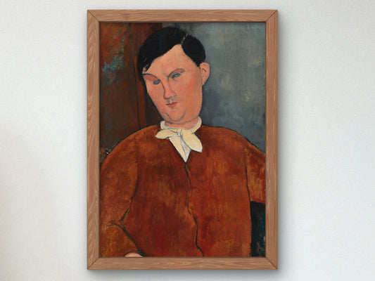Monsieur Deleu by Amedeo Modigliani 1916, Wall Art Print, Fine Art Reproduction, Museum Quality Decor, Poster